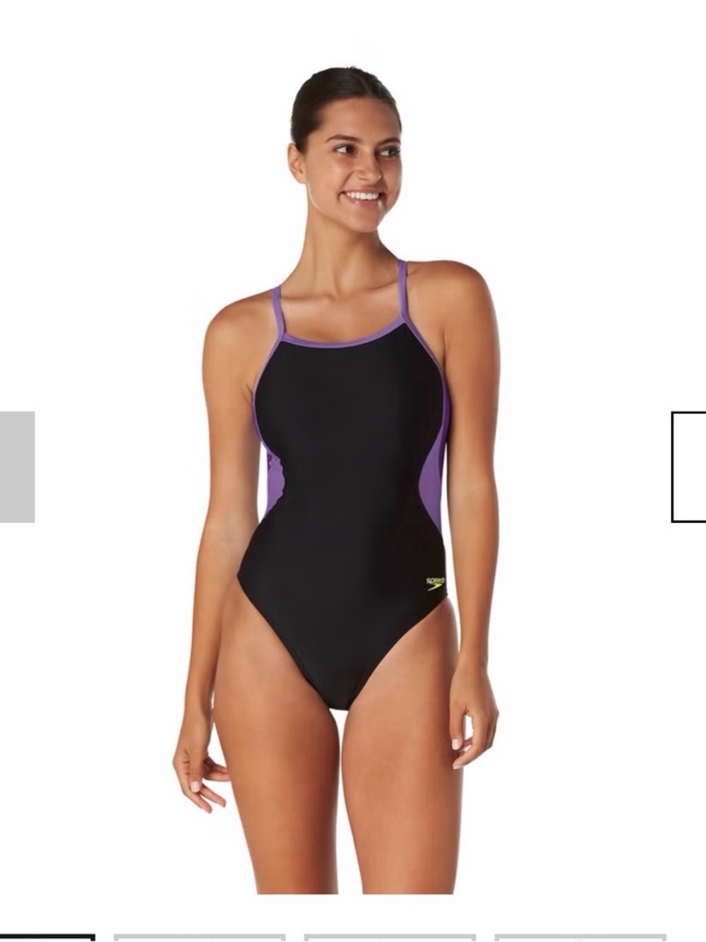 Speedo PRO LT Black with Purple Accent Women's One-Piece Swim Suit Sz. 14/40